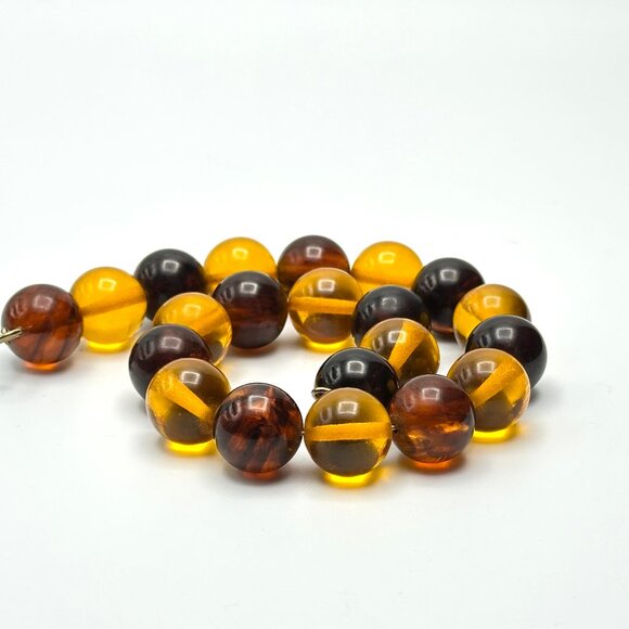 Vintage 1930s Bakelite Choker — Root Beer & Apple Juice Beads  — Authentic – EUC - Picture 5 of 10